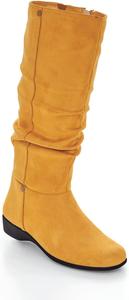 Женские сапоги AmeriMark Adina из искусственной замши с широким голенищем - удобные, стильные, прочные, с боковой молнией, отличное сцепление, Mustard
