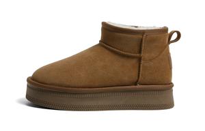 Женские зимние ботинки HUANQIU замшевые короткие, коричневый