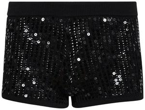 Трикотажные шорты с пайетками David Koma, черный
