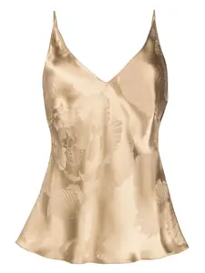 Жаккардовый топ с цветочным узором Carine Gilson, желтый