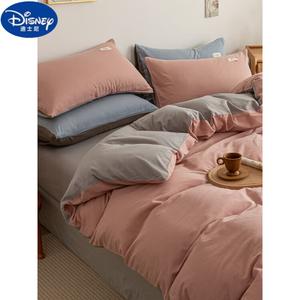 Disney Комплект постельного белья 1,5 м, 4 предмета, для кровати 200 см, красная фасолевая пудра + светло-серый, класс А, для сна без одежды, не скатывается