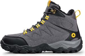 Зимняя модная обувь из хлопка с толстым бархатом для походов на открытом воздухе и теплые походные ботинки Generic, белый/черный