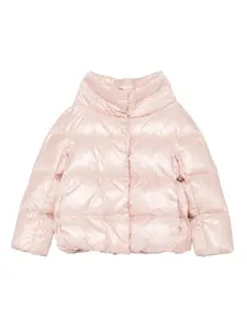Стеганая куртка с высоким воротом Herno Kids, розовый