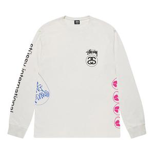 Футболка с длинными рукавами Stussy Test Strike, окрашенная в пигмент, цвет Натуральный