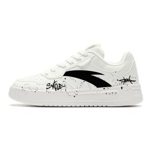 Антискользящие амортизирующие низкие скейтерские кроссовки Anta Life Collection мужские бело-черные