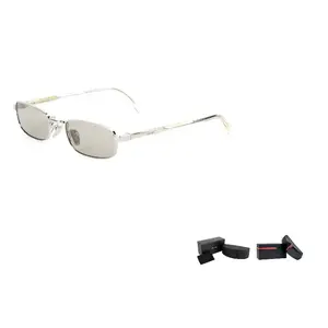 Прямоугольные солнцезащитные очки в оправе PRADA, серебряный