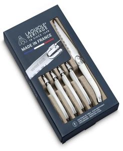 Набор из 6 ножей для стейка из нержавеющей стали Laguiole Heritage, белый