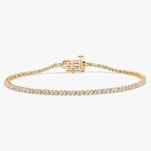 7-дюймовый теннисный браслет с двумя бриллиантами из 14-каратного желтого золота (2 карата Tw. - HI / SI1-SI2) Blue Nile