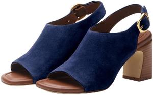 Женские сандалии-босоножки SHODENSE с открытым носком, на массивном каблуке, с ремешком на пятке, из замши, каблук 3 дюйма, летние ботильоны, с пряжкой, сандалии на высоком каблуке, открытый носок, ретро-вечеринка, размеры 4-11 US, Suede Navy Blue