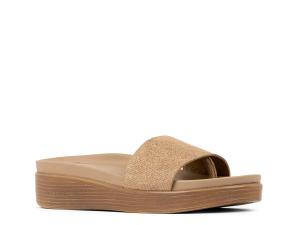 Сандалии Donald Pliner Fiji Wedge Sandal, коричневый/серебристый металлик