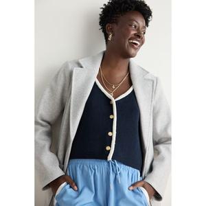 Женский укороченный жилет-свитер с v-образным вырезом Lc Lauren Conrad, цвет navy water