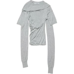 Асимметричная футболка Acne Studios, серый