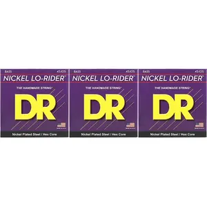 D.R Strings Струны для бас-гитары DR Strings Nickel Lo-Rider - калибр .045-.105 (упаковка из 3 шт.)