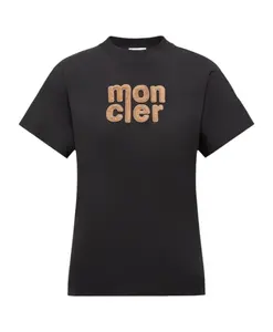 Хлопковая футболка с логотипом "Мишка". Moncler, черный