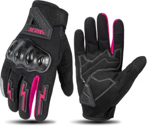 Мотоциклетные перчатки для весны и лета, розовые женские мотоциклетные перчатки с сенсорным экраном и полными пальцами для езды на BMX, MX, ATV, MTB, велосипеде, горном велосипеде и других видах спорта MOTOCENTRIC, pink