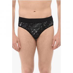 Кружевная комбинация с логотипом на ленте Dsquared2, черный