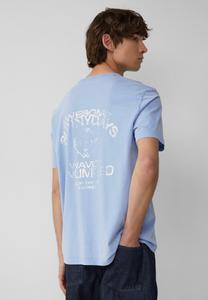 Футболка с принтом GEWASCHENES MIT FRONT- UND RÜCKEN QS, светло-голубой