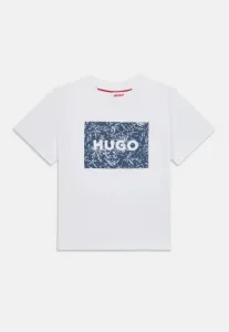 Футболка с короткими рукавами и принтом Hugo Kids, White