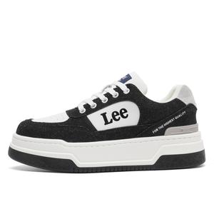 Lee Дышащие низкие скейтерские кроссовки для увеличения роста мужские черно-белые, цвет Black White