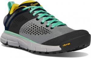 Женские походные ботинки Danner Trail 2650 3 - прочный верх из замши и текстиля, дышащая сетчатая подкладка, стелька Ortholite и подошва Vibram с повышенным сцеплением, синий/желтый/серый