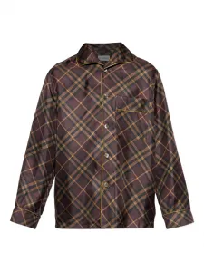 Рубашка в клетку с карманом Burberry, коричневый