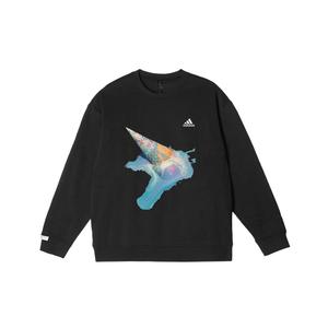 Adidas Толстовки LABEL унисекс, черные, с круглым вырезом, средней толщины