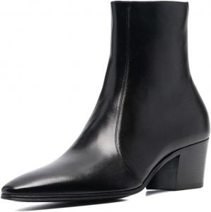 Женские закрытые ботильоны с зауженным носком, на молнии, с низким массивным каблуком, модная обувь для холодной погоды, повседневная, размеры 4-16 US Wo wagas, Black