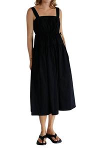 Платье миди с завязками на талии черного цвета MOD REF