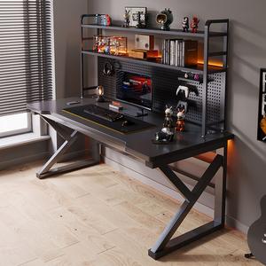 Компьютерный стол Naijia с полкой и перфорированной панелью, черный, 80 см