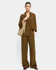 Женские свободные брюки с эластичным поясом однотонные Parfois, коричневый