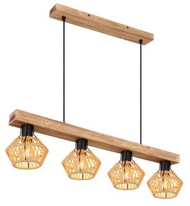 Подвесной светильник Globo, 80x16x120 см, натуральный/черный/темно-коричневый