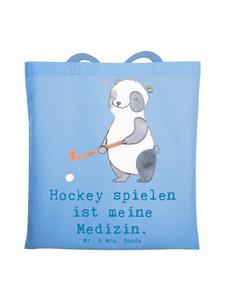 Сумка-шоппер Панда Хоккей с надписью Небесно-голубой Mr. & Mrs. Panda