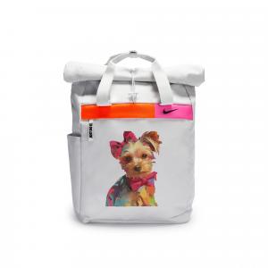 Nike Полиэстеровый граффити рюкзак повседневный унисекс светло-серебристый серый, Dazzling Color Puppy