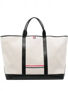 Сумка-тоут с полосками RWB THOM BROWNE, нейтральный