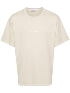 Stone Island футболка с вышитым логотипом, нейтральный цвет