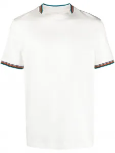Футболка с отделкой в полоску Paul Smith, белый