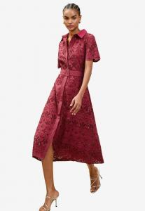 Платье Lipsy REGULAR FIT BRODERIE BELTED , Burgundy Red/Red