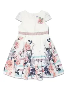 Платье со стразами и цветочным принтом Iame, белый