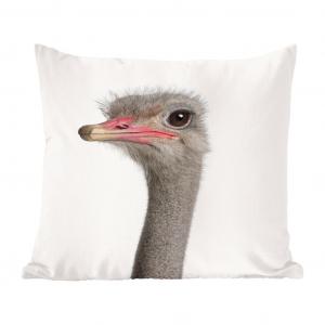 Декоративная подушка MuchoWow, диванная подушка, декоративная подушка для гостиной, 60 х 60 см, животные, портрет, страус, чехол на подушку, хлопчатобумажная ткань, декоративные наволочки