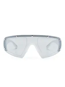 Массивные солнцезащитные очки Cycliste с затемненными линзами Moncler Eyewear, белый