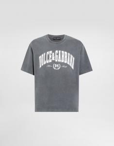 Хлопковая футболка с принтом Dolce & Gabbana, серый