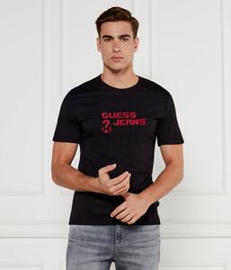 Футболка Guess Jeans Slim Fit, черный / красный