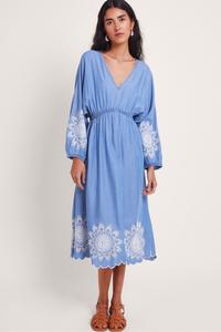 Джинсовое платье Tabitha с вышивкой Monsoon, синий