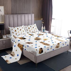 Erosebridal Комплект постельного белья Kitten с котятами в серо-коричневой гамме, алмазный узор, Multi 03