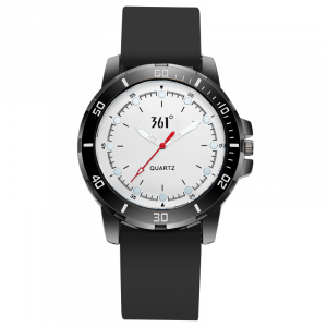 361° Часы мужские с кварцевым механизмом и силиконовым ремешком, черный циферблат