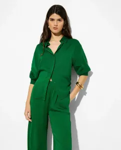 Женская свободная рубашка с длинными рукавами однотонная Parfois, зеленый