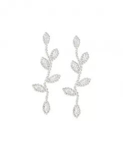 Женские серебряные серьги-подвески с листвой Sohi, silver