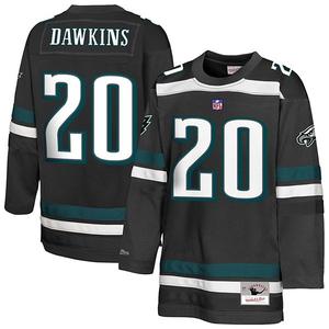 Молодежная хоккейная фэшн-джерси Philadelphia Eagles Brian Dawkins черная Mitchell & Ness