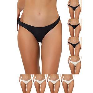 9 пар женского белья low-waist контрастный цвет бикини спортивные влаговпитывающие стринги Inspire Chic, White Black