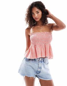 Cotton On - Топ в клетку без бретелек цвета нектарин Cotton:On